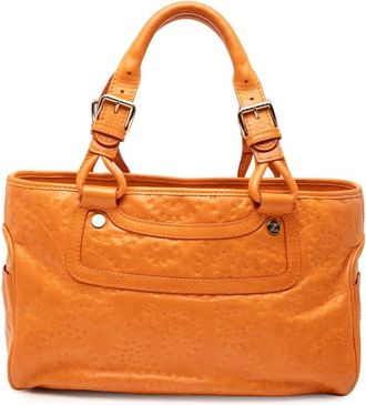 Celine Pre-owned Celine Spiraling Macadam Embossed Leather Boogie Handbag CN56DY7O0WV75Y7I