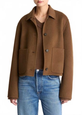 Vince Wool And Cashmere-Blend Short Jacket In Hazelnut