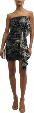 Ramy Brook Talia Draped Mini Dress In Black Metallic