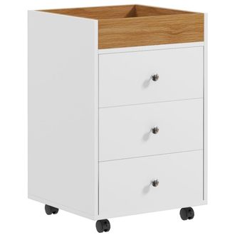 HOMCOM Cajonera de oficina 43x40x66.5 cm blanco