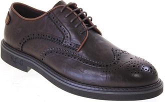 NAZARENO GABRIELLI nazarenogabrielli U505 Inglesine Mens Fashion Faux Leather Brown Chunky Heel 3 cm Rubber Sole, brown, 10.5 UK