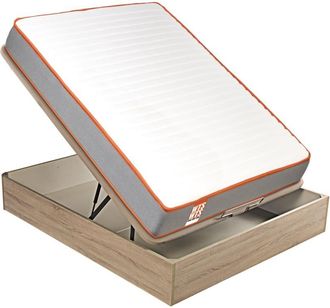 What The Sleep Colch&oacute;n y Canap&eacute;, Muelles ensacados, madera, 135x190