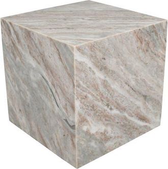 Jonathan Y Designs Felix 15 Contemporary Natural Marble Handmade Cube End Table in Gray/beige at Nordstrom