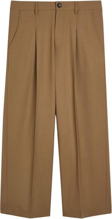 Maria McManus Wide-leg Stretch-wool Trousers - Caramel - 10 (UK12 / M)