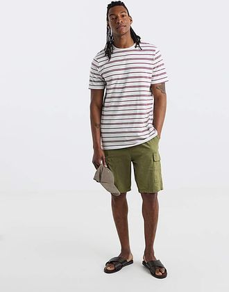 Jacamo Linen Blend Elasticated Cargo Short