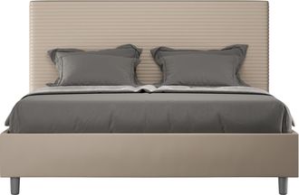 Itamoby Cama Matrimonial Contenedor 160x190 Moderno Polipiel Focus M Color: Beige - Versi&oacute;n: Con Caja De Almacenaje