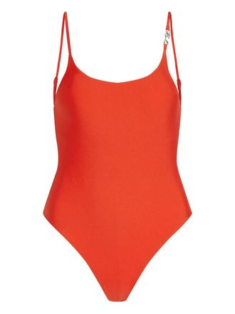 Karl Lagerfeld Cheeky swimsuit - women - Polyamide/Elastane - S - Orange