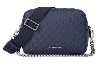 Michael Kors Bryant Medium Double Zip Chain Camera Crossbody Cross Body Womens Handbags Dress Blues : MD, Leather/Polyester
