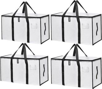 No Brand 4 Bolsas Transparentes Para Guardar Ropa, Resistentes Al Agua, Bolsas Acolchadas, 91 L, Cajas De Embalaje Plegables Grandes, Armario, Organizador, Edr
