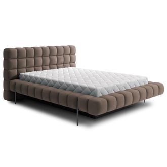 Petits Meubles Box cama 180x200 con somier taupe madera de pino topo