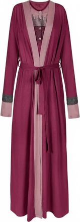 Velvette Womens Pima French Terry Wrap Robe In Dry Rose/mauve