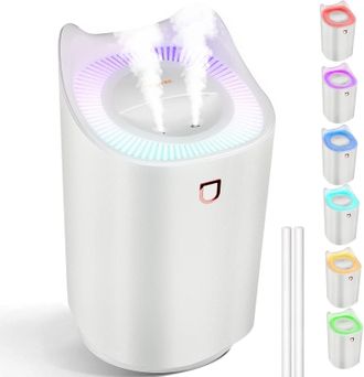 OEM Humidificador De Ambiente, Humidificador De 3 Litros, 7 Colores De Luz Led Y 2 Orificios De Pulverizaci&oacute;n De Agua, Puede Funcionar De Forma Continua H
