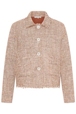 Bugatti Kurzjacke BUGATTI, Damen, Gr. 44, orange, 49% Baumwolle, 27% Polyacryl, 20% Polyester, 4% Viskose, normal, gerader Abschluss, Jacken Kurzjacke, Baumwo