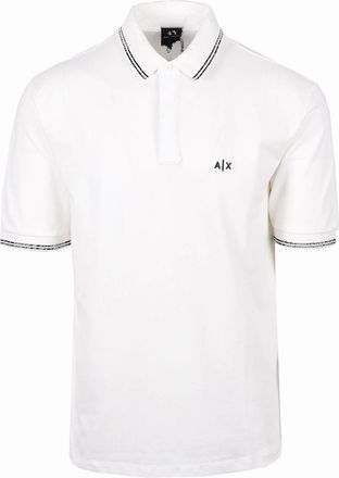 A|X Armani Exchange Mens Armani Exchange Tipped Polo Shirt Off White - Cream - Size: 40