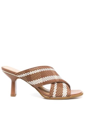 Michael Michael Kors striped mule sandals - Brown