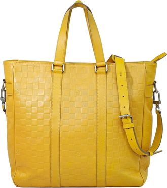 Louis Vuitton Tadao Damier Infini Leather Yellow Leather Handbag (Pre-Owned)