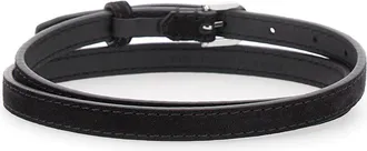 Toteme Womens Brown Suede Belt With Logo Detail