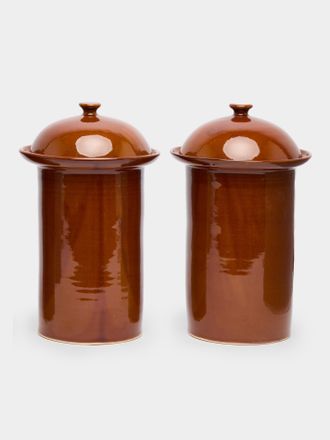 Mervyn Gers Ceramics Hand-Glazed Ceramic Lidded Pots (Set of 2)
