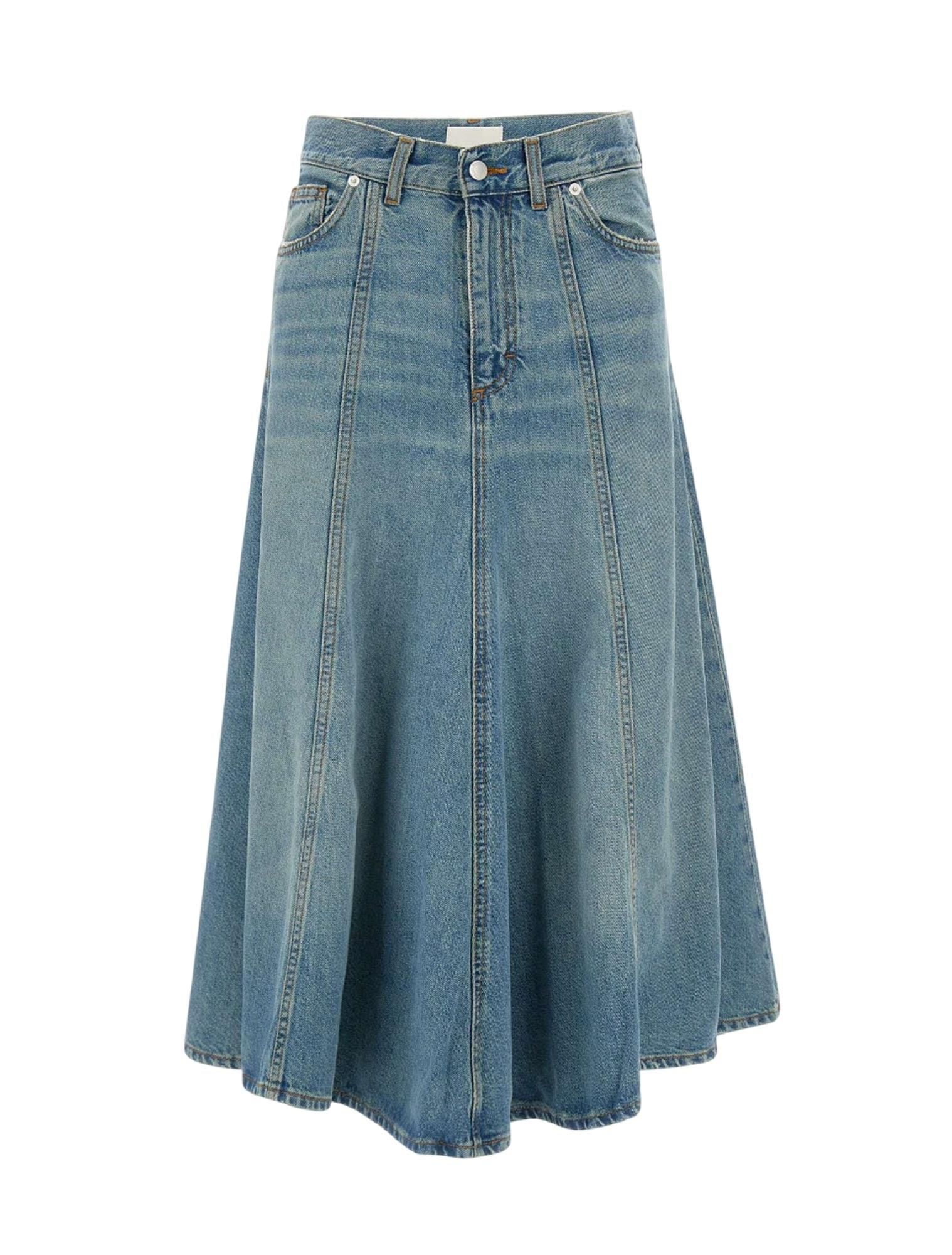 ワンピース COPERNI Women Skirts COPR92202WASBLU Blue Blue Wrap Denim Miniskirt by Coperni on Sale