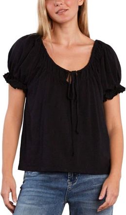 BILLY T Gathered Cotton Peasant T-Shirt in Black Beauty at Nordstrom, Size X-Small