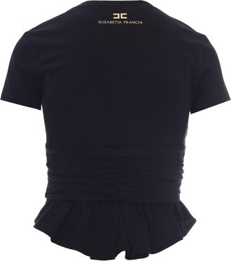 Elisabetta Franchi Womens T-Shirt Gioiello Black Cotton Top