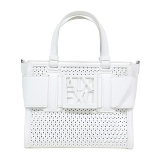 A|X Armani Exchange Handbags, female, White, Size: ONE SIZE Shopper in Monochrome Technical Fabric