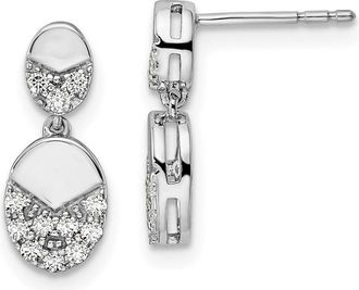 Diamond2Deal 14K White Gold 1/4 ct Lab Grown Diamond Dangle Earrings VS Clarity, G-H Color