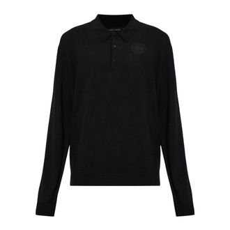 Canada Goose Petitot Knit Long Sleeve Polo - Tops - Hombre - Negro - XL
