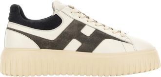 Hogan Ivory H-Stripes Nappa Leather Sneakers