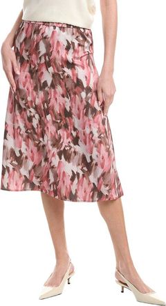 Misook Misook Printed Crepe De Chine Pull-On Midi Skirt