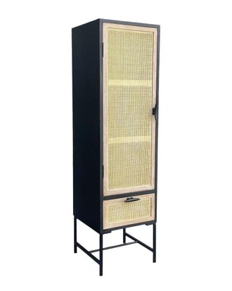 Statements by J. Statements By J Black Tall Industrial Cane Accent Cabinet