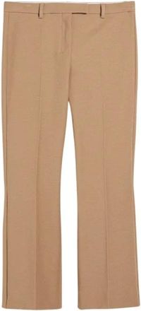 Max Mara Licht uitlopende broek - Dames - Straight fit broeken - Bruin - S - Katoen - Broeken