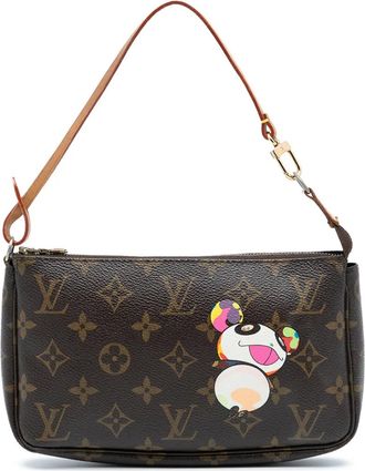 Louis Vuitton Borsa a spalla Takashi Murakami Monogram Panda Pochette Accessoires 2004 - Marrone
