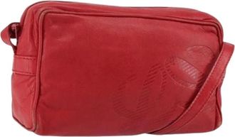 Loewe Pre-owned Cross Body Bags, female, Red, Size: ONE SIZE Pre-owned Leather Shoulder Bag