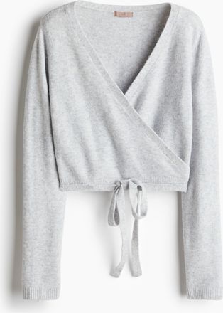 H&M Gerippter Cardigan - Hellgraumeliert