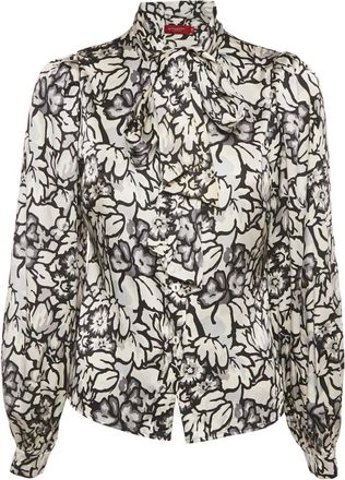 Burberry Blusa con dettaglio a fiori - Bianco