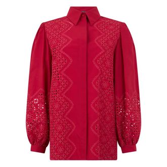 Alberta Ferretti Classic Collar Shirt - female - Alberta Ferretti - Shirts - Red - S - Blouses & Shirts