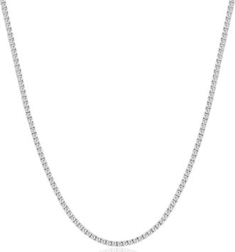 Pompeii3 8Ct TW Diamond Tennis Necklace 4-Prong 14k White Gold 16 Lab Grown
