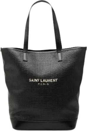 Saint Laurent Pre-owned Tote Bags, female, Black, Size: ONE SIZE Pre-owned The Teddy Shopping Tote