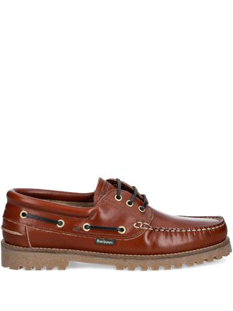 Barbour Deck boat shoes - men - Polyurethane/Cotton/Rubber/Bovine Leather - 41 - Brown