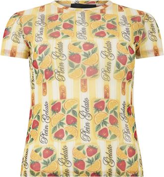 Philipp Plein Tulle Pure Fit T-Shirt Gelato - Dames - T-shirts - Veelkleurig - L - Tule - Tops