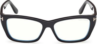 Tom Ford 54mm Butterfly Optical Glasses in Shiny Black at Nordstrom