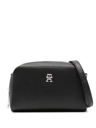 Tommy Hilfiger Crossbodytas met textuur - Zwart