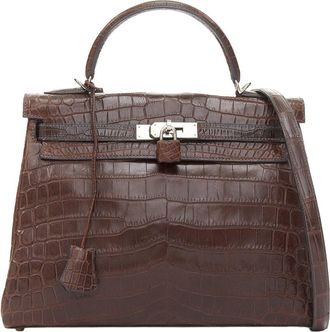 Herm&egrave;s Brown Leather 2002 Kelly 32 Sellier (Authentic Pre-Loved)
