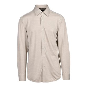 HUGO BOSS Performance Shirt - Heren - Overhemden - Beige - Maat: XL Leer