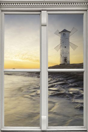 Queence Wandsticker »Leuchtturm« Wandsticker, Wandbild, selbstklebend, 3D, Fenster