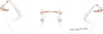Swarovski crystal embellished rimless glasses - women - Metal - 53 - Pink