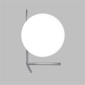 Trade Shop Trade Shop - Lampada Por Tavolo Scrivania Ramo En Vetro Luce Attacco E27 Argento 33887