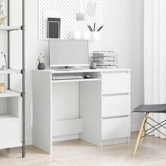 vidaXL Scrivania Bianca 90x45x76 Cm In Legno Multistrato - Vidaxl