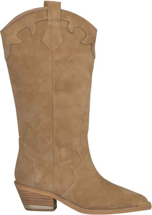 Alma En Pena Cowboy & Biker Boots, female, Beige, 4 UK, Flat leather boot